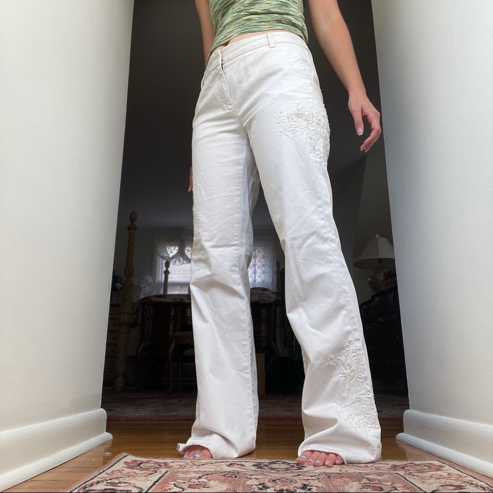 J. Crew Embroidered Distressed Chinos